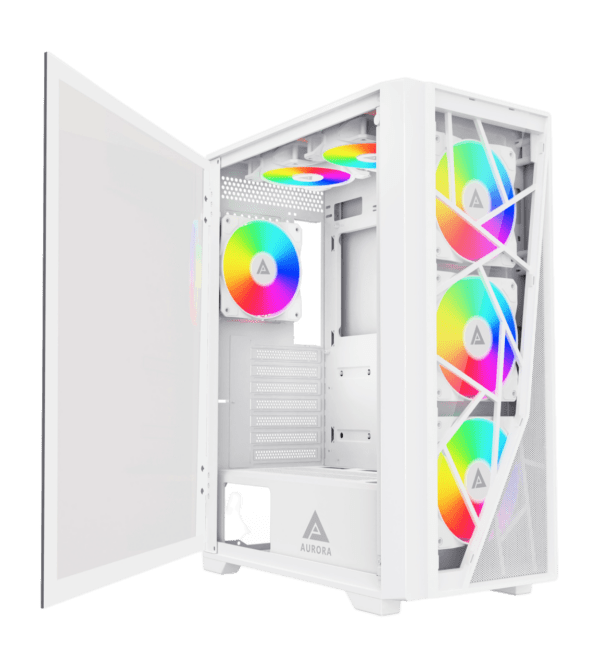 Apevia Aurora White <div class="description-processor">w/ 4x RGB Fans</div>